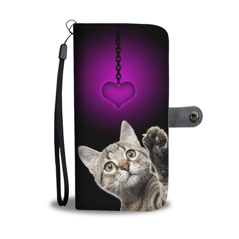 Dragon Li Cat Love Print Wallet Case-Free Shipping