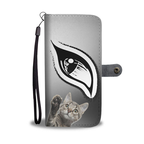 Dragon Li Cat Eyes Print Wallet Case-Free Shipping
