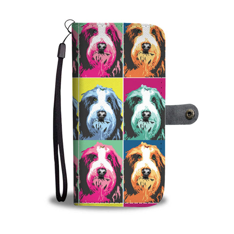 Bearded Collie Pattern Print Wallet Case- Free Shipping