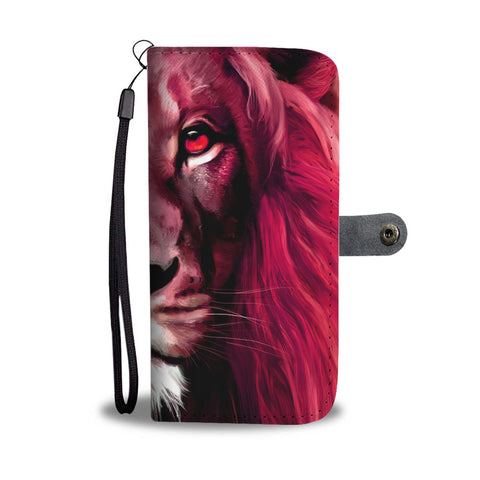 Reddish Lion Print Wallet Case-Free Shipping
