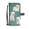 Maltese Dog On Hearts Print Wallet Case-Free Shipping