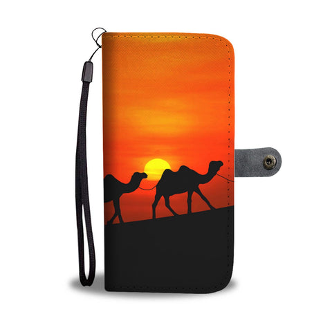 Camel In Desert Print Wallet Case- Free Shipping