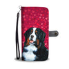 Bernese Mountain Dog On Red Print Wallet Case-Free Shipping
