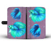 Betta Fish (Siamese Fighting Fish) On Hearts Print Wallet Case-Free Shipping