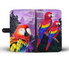 Scarlet Macaw Parrot Print Wallet Case-Free Shipping