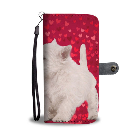 West Highland White Terrier Dog On Red Print Wallet Case-Free Shipping