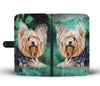 Yorkie In Jungle Print Wallet Case-Free Shipping