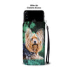 Yorkie In Jungle Print Wallet Case-Free Shipping