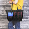 American Dachshund Flag Leather Tote Bag - Extra Large