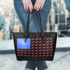 American Dachshund Flag Small Leather Tote