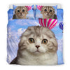 Scottish Fold Cat With Air Balloon Print Bedding Set- Free Shipping