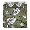 White Fish Print Bedding Sets-Free Shipping