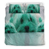 Cute Yorkie Lite Green Print Bedding Set-Free Shipping