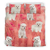 Lovely Maltese Dog On Pink Print Bedding Set-Free Shipping