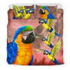 Blue And Yellow Macaw Parrot Print Bedding Set-Free Shipping