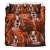 Cute Irish Red and White Setter Print Bedding Set- Free Shipping