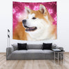 Akita Dog On Pink Print Tapestry-Free Shipping