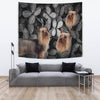 Australian Silky Terrier On Black Print Tapestry-Free Shipping