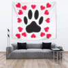 Dog Paws Love Print Tapestry-Free Shipping