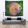 Discus Fish Floral Print Tapestry-Free Shipping