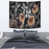 Australian Silky Terrier On Black Print Tapestry-Free Shipping