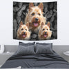 Australian Terrier On Black Print Tapestry-Free Shipping