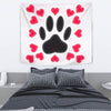 Dog Paws Love Print Tapestry-Free Shipping