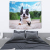 Boston Terrier Running Print Tapestry-Free Shipping