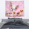 Chihuahua On Pink Print Tapestry-Free Shipping