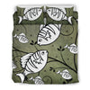 White Fish Print Bedding Sets-Free Shipping