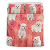 Lovely Maltese Dog On Pink Print Bedding Set-Free Shipping