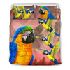 Blue And Yellow Macaw Parrot Print Bedding Set-Free Shipping