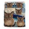 Cute Burmese Cat Print Bedding Set- Free Shipping