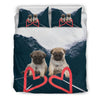 Cute Pug Puppies With Love Print Bedding Sets-Free Shipping