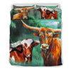 Beautiful Texas Longhorn Cattle (Cow) Print Bedding Set-Free Shipping