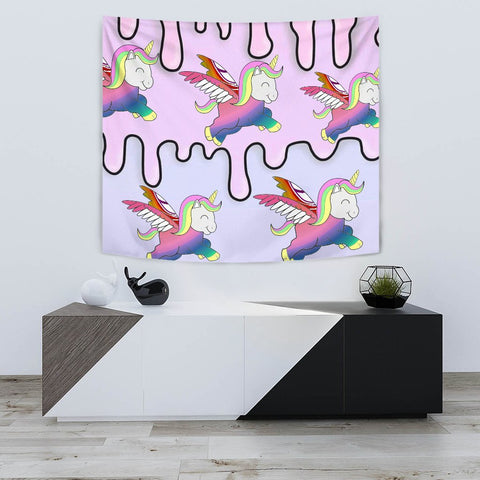 Happy Unicorn Print Tapestry-Free Shipping