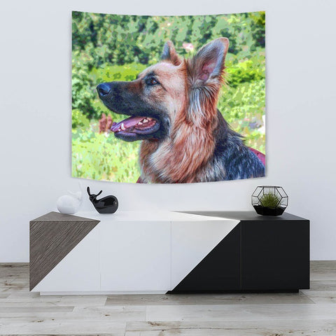 German Shepherd Dog Art Print Tapestry-Free Shipping