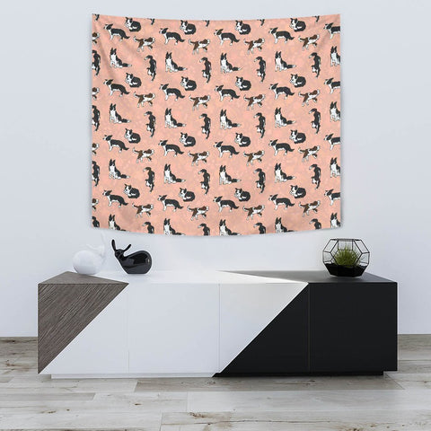 Border Collie Dog Pattern Print Tapestry-Free Shipping