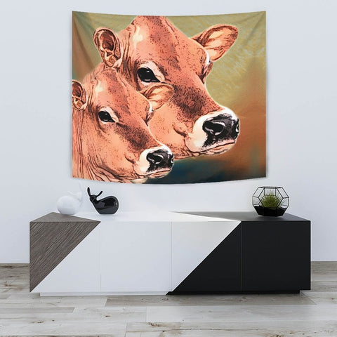 Jersey Cattle (Cow) Print Tapestry-Free Shipping