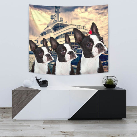 Amazing Boston Terrier Print Tapestry-Free Shipping