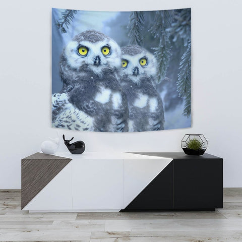 Snow Owl Bird Print Tapestry-Free Shipping