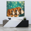 Boxer Dog On Blue Print Tapestry-Free Shipping