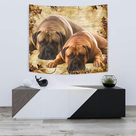 Bullmastiff Dog Print On Tapestry-Free Shipping