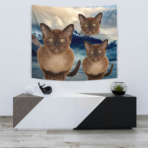 Burmese Cat Print Tapestry-Free Shipping