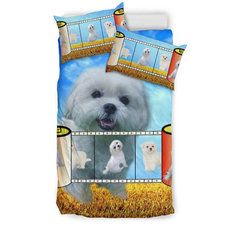 Cute Maltese dog film reel Print Bedding Set-Free Shipping
