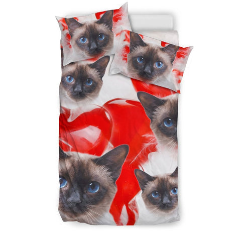 Cute Siamese Cat Print Bedding Set- Free Shipping