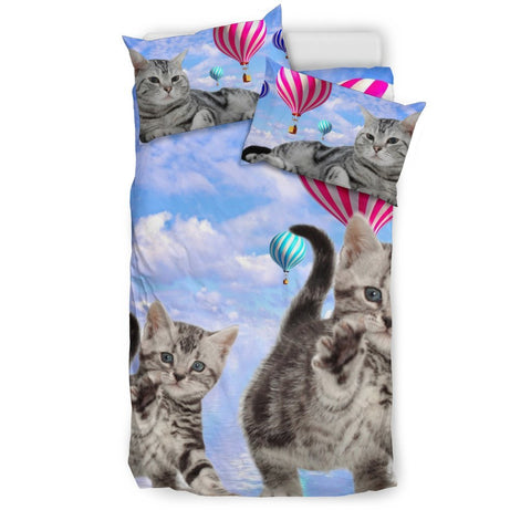 American Shorthair With Air Balloon Print Bedding Set- Free Shipping