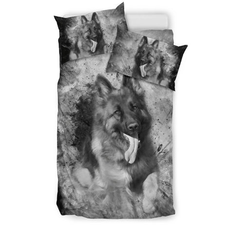 German Shepherd Black and White Print Bedding Set-Free Shipping