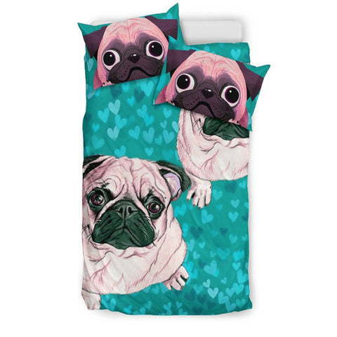 Lovely Pug Dog Art Print Bedding Set-Free Shipping