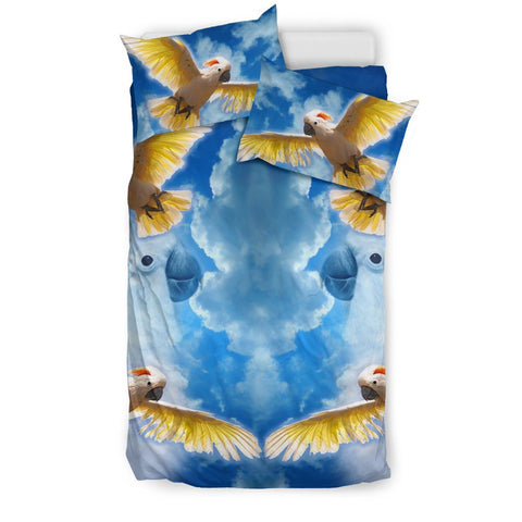 Salmon Crested Cockatoo Print Bedding Set- Free Shipping